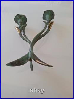 Bougeoir Art Déco Art Nouveau du XIXe Siècle En Bronze Motif Floral