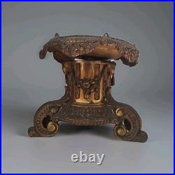 Bougeoir Porte Bougie Ancien Bronze Doré Sculpté sellette art déco XIXe siècle