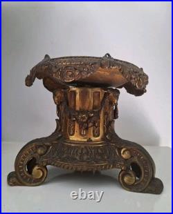 Bougeoir Porte Bougie Ancien Bronze Doré Sculpté sellette art déco XIXe siècle