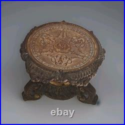 Bougeoir Porte Bougie Ancien Bronze Doré Sculpté sellette art déco XIXe siècle