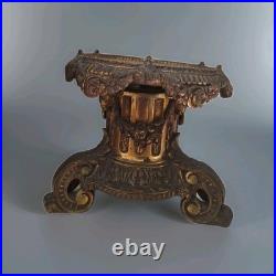Bougeoir Porte Bougie Ancien Bronze Doré Sculpté sellette art déco XIXe siècle