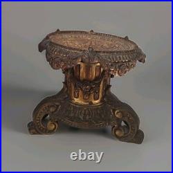 Bougeoir Porte Bougie Ancien Bronze Doré Sculpté sellette art déco XIXe siècle