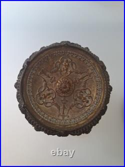 Bougeoir Porte Bougie Ancien Bronze Doré Sculpté sellette art déco XIXe siècle