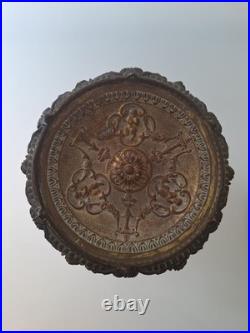 Bougeoir Porte Bougie Ancien Bronze Doré Sculpté sellette art déco XIXe siècle