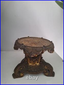 Bougeoir Porte Bougie Ancien Bronze Doré Sculpté sellette art déco XIXe siècle