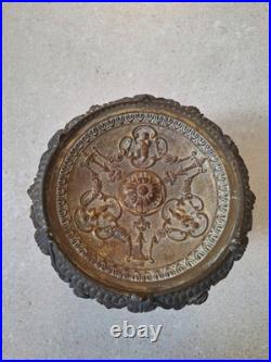 Bougeoir Porte Bougie Ancien Bronze Doré Sculpté sellette art déco XIXe siècle
