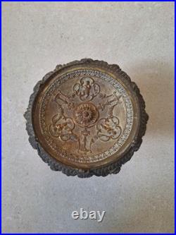 Bougeoir Porte Bougie Ancien Bronze Doré Sculpté sellette art déco XIXe siècle