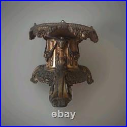 Bougeoir Porte Bougie Ancien Bronze Doré Sculpté sellette art déco XIXe siècle