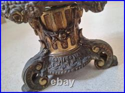 Bougeoir Porte Bougie Ancien Bronze Doré Sculpté sellette art déco XIXe siècle