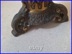 Bougeoir Porte Bougie Ancien Bronze Doré Sculpté sellette art déco XIXe siècle