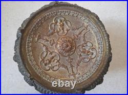 Bougeoir Porte Bougie Ancien Bronze Doré Sculpté sellette art déco XIXe siècle