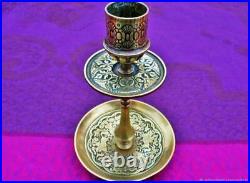 Bougeoir ancien Chevaliers bronze XIXe siècle Old candlestick Knights bronze 19