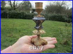 Bougeoir ancien en porcelaine en bronze bleu, XIXe siècle