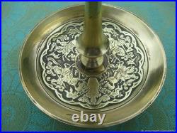 Bougeoirs Anciens 2 Pieces Chevaliers Bronze XIX Siècle