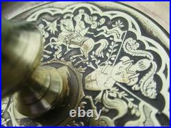 Bougeoirs Anciens 2 Pieces Chevaliers Bronze XIX Siècle