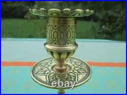 Bougeoirs Anciens 2 Pieces Chevaliers Bronze XIX Siècle