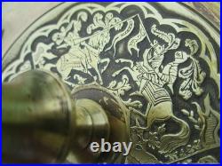 Bougeoirs Anciens 2 Pieces Chevaliers Bronze XIX Siècle