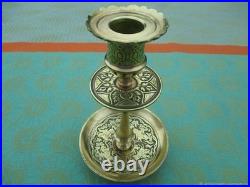 Bougeoirs Anciens 2 Pieces Chevaliers Bronze XIX Siècle