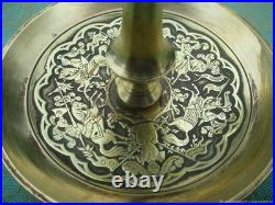 Bougeoirs Anciens 2 Pieces Chevaliers Bronze XIX Siècle