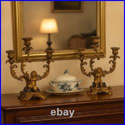 Bougeoirs Anciens Bronze Doré 3 Lumières France XIXe Siècle Originaux Bougeoirs Anciens Bronze Doré 3 Lumières France XIXe Siècle Originaux