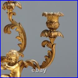 Bougeoirs Anciens Bronze Doré 3 Lumières France XIXe Siècle Originaux Bougeoirs Anciens Bronze Doré 3 Lumières France XIXe Siècle Originaux