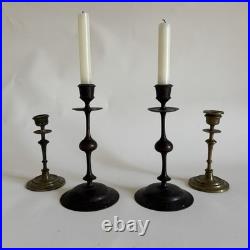 Bougeoirs Bronze Style Haute Époque Hollande XIXe Siècle