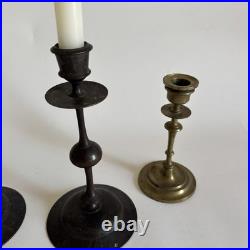 Bougeoirs Bronze Style Haute Époque Hollande XIXe Siècle