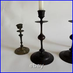 Bougeoirs Bronze Style Haute Époque Hollande XIXe Siècle