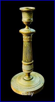Bougeoirs Empire Bronze Doré Ciselé Début XIX Ème Siècle candlesticks