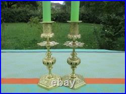 Bougeoirs anciens 2 pièces Médaillons bronze XIX siècle France