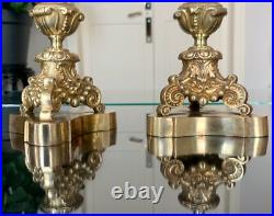 Bougeoirs en Bronze Paire Chandeliers Bougies Décoration XIXe siècle Bougeoirs en Bronze Paire Chandeliers Bougies Décoration XIXe siècle