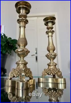 Bougeoirs en Bronze Paire Chandeliers Bougies Décoration XIXe siècle Bougeoirs en Bronze Paire Chandeliers Bougies Décoration XIXe siècle