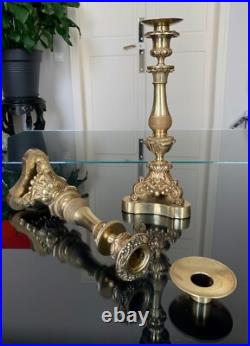 Bougeoirs en Bronze Paire Chandeliers Bougies Décoration XIXe siècle Bougeoirs en Bronze Paire Chandeliers Bougies Décoration XIXe siècle