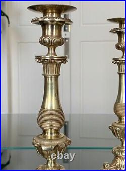 Bougeoirs en Bronze Paire Chandeliers Bougies Décoration XIXe siècle