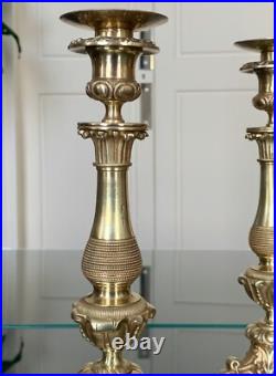 Bougeoirs en Bronze Paire Chandeliers Bougies Décoration XIXe siècle Bougeoirs en Bronze Paire Chandeliers Bougies Décoration XIXe siècle