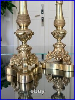Bougeoirs en Bronze Paire Chandeliers Bougies Décoration XIXe siècle Bougeoirs en Bronze Paire Chandeliers Bougies Décoration XIXe siècle
