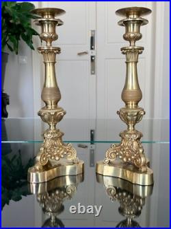 Bougeoirs en Bronze Paire Chandeliers Bougies Décoration XIXe siècle Bougeoirs en Bronze Paire Chandeliers Bougies Décoration XIXe siècle