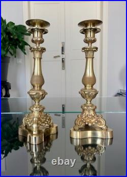 Bougeoirs en Bronze Paire Chandeliers Bougies Décoration XIXe siècle Bougeoirs en Bronze Paire Chandeliers Bougies Décoration XIXe siècle