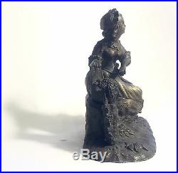 Bronze Statuette Femme Au Panier De Raisin XIXe Siècle
