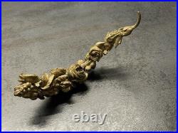 Bronze ancien Couronne De Fruits Et De Fleurs Bronze Doré XIXe Siècle 584 Gr