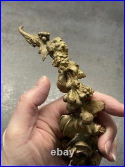 Bronze ancien Couronne De Fruits Et De Fleurs Bronze Doré XIXe Siècle 584 Gr