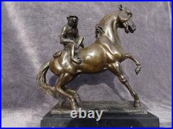 Bronze de Barye le singe sur le cheval XIX siècle Bronze de Barye le singe sur le cheval XIX siècle