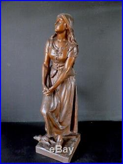 Bronze de Jeanne D'arc à Domrémy signé E. LAURENT XIX Siècle 19th