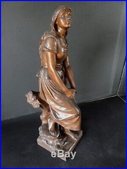 Bronze de Jeanne D'arc à Domrémy signé E. LAURENT XIX Siècle 19th