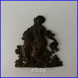 Bronze décoratif allégorie féminine XIXe siècle élément de pendule ou meubleMX39