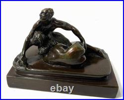 Bronze érotique a patine brune S. M XIX siècle