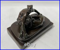 Bronze érotique a patine brune S. M XIX siècle