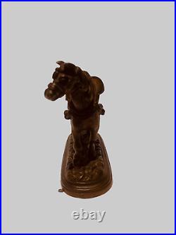 Bronze miniature sujet cheval socle en bronze fin du. XIX siècle
