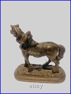 Bronze miniature sujet cheval socle en bronze fin du. XIX siècle