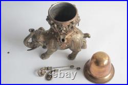 Brûle parfum Lampe à huile orientaliste bronze Éléphant XIXe siècle (73170)